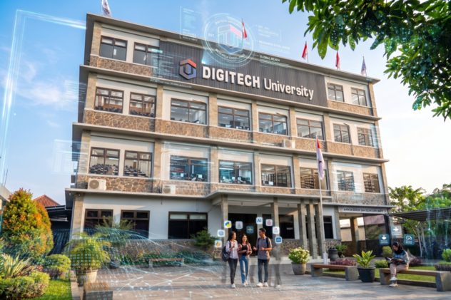 Gedung utama Digitech University, rekomendasi kampus dengan uang pangkal murah